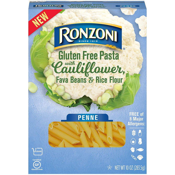 (3) 10 oz boxes RONZONI GLUTEN FREE PENNE pasta with cauliflower, fava beans & rice flour: Vegan; Kosher; 8 Allergen Free