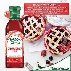 Walden Farms Strawberry Sugar Free Syrup for Pancakes, Waffles, French Toast, and Fresh Pastries, 0g Net Carbs, Calories, Fat, or Gluten, Kosher Certified, 12 oz Bottles, 2 Pack