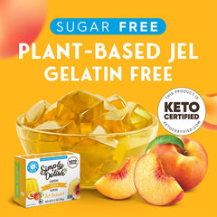 Simply Delish Natural Peach Jel Dessert - Sugar Free, Non GMO, Gluten Free, Fat Free, Lactose Free, Keto Friendly - 0.7 OZ (Pack of 6)