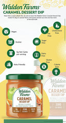 Walden Farms Caramel Dipping, 12-oz Dessert Dip for Strawberries, Bananas, Pretzels, Cookies, and Snacks, Sugar and Calorie Free, Non-Dairy, Keto and Vegan Friendly, 2 Pack Jars