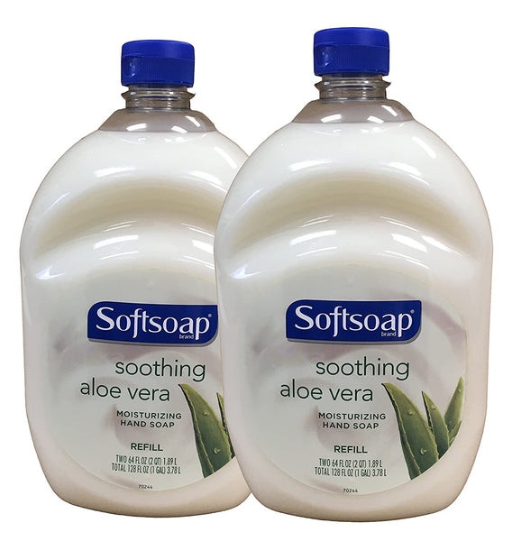 Softsoap Hand Soap Soothing Aloe Vera Moisturizing Hand Soap Refill 64 Fl Oz Bottle (Pack of 2)
