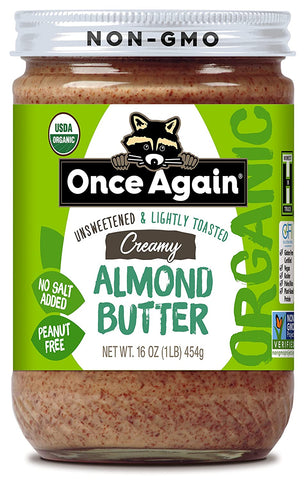 Once Again Organic Lightly Toasted Creamy Almond Butter 16 Oz