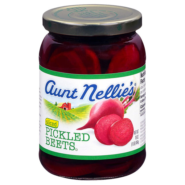Aunt Nellie’s Sliced Pickled Beets | Tangy, Earthy, Sweet and Delicious | Deep Vibrant Ruby Red-Purple | Grown & Made in USA | Smoothies, Salads, Side Dishes | 16 oz. glass jars (Pack of 2)