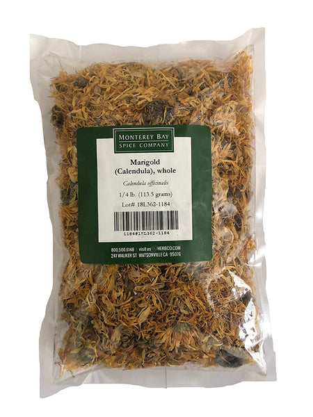 WHOLE CALENDULA FLOWERS 4 oz. Bag (Marigold) – 100% KOSHER – Herbal Tea (Calendula Officinalis)