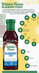 Walden Farms Blueberry Sugar Free Syrup for Pancakes, Waffles, French Toast, and Fresh Pastries, 0g Net Carbs, Calories, Fat, or Gluten, Kosher Certified, 12 oz. Bottle, 2 Pack