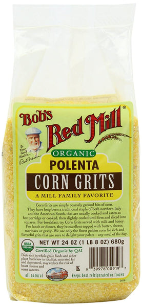 Bob's Red Mill Organic Corn Grits/Polenta, 24 Oz, Pack of 4