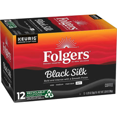 Folgers Black Silk Dark Roast Coffee, 12 Keurig K-Cup Pods