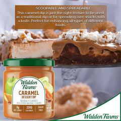 Walden Farms Caramel Dipping, 12-oz Dessert Dip for Strawberries, Bananas, Pretzels, Cookies, and Snacks, Sugar and Calorie Free, Non-Dairy, Keto and Vegan Friendly, 2 Pack Jars