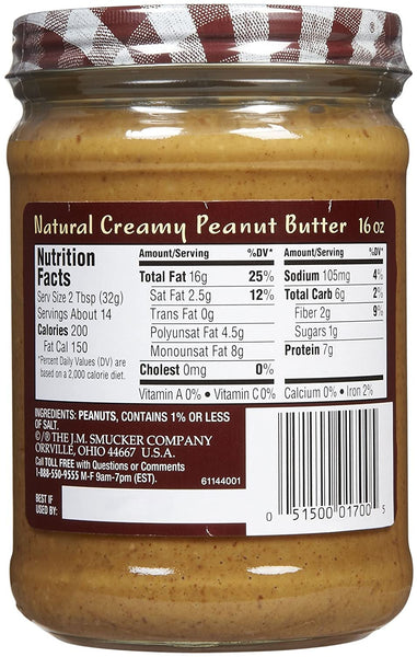 Smucker's Creamy Natural Peanut Butter - 16 oz - 2 pk