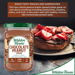 Walden Farms Whipped Chocolate Peanut Spread, Fat and Calorie Free Nut Butter, Natural Fresh Roasted Nuts, Smooth and Creamy Classic Flavor, 12 oz Jar