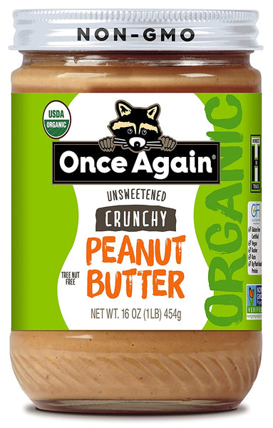 Once Again Organic Crunchy Peanut Butter Lightly Salted Unsweetened oz Jar, 16 Ounce