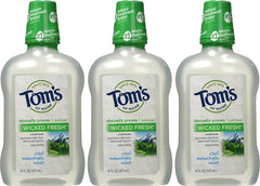 Tom's of Maine Long Lasting Wicked Fresh Mouthwash, Cool Mountain Mint, 16 Ounce, 3 Count