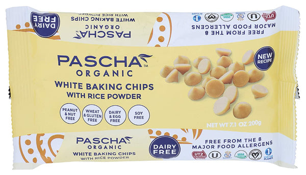 Pascha, Organic White Rice Chocolate Baking Chips, 7.1 Ounce