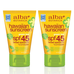 Alba Botanica Green Tea Hawaiian SPF 45 Sunscreen, 4 oz. (Pack of 2)