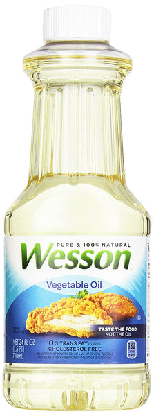 WESSON Pure Vegetable Oil, 0 g Trans Fat, Cholesterol Free, 24 oz.