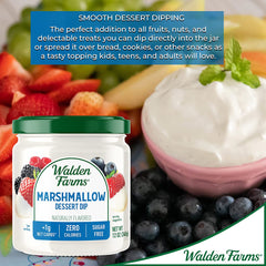 Walden Farms Marshmallow Dipping, 12-oz. Dessert Dip for Strawberries, Bananas, Pretzels, Cookies, and Snacks, Sugar and Calorie Free, Non-Dairy, Keto and Vegan Friendly, 2 Pack Jars