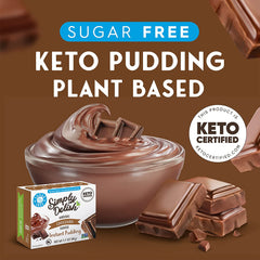 Simply Delish Natural Instant Chocolate Pudding - Sugar Free, Non GMO, Gluten Free, Fat Free, Vegan, Keto Friendly - 1.7 OZ (Pack of 3)