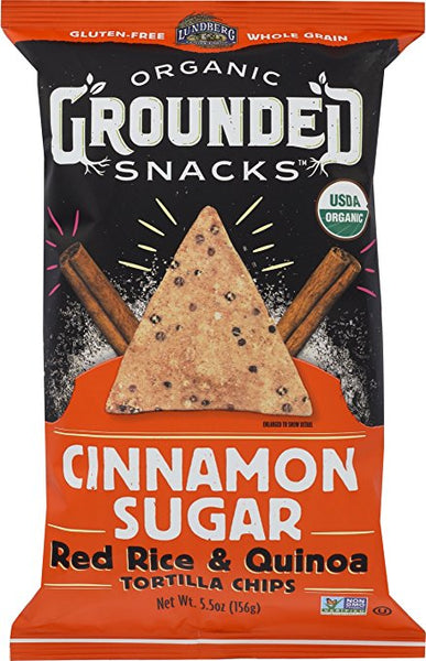 Lundberg Organic Grounded Snacks Cinnamon Sugar Red Rice & Quinoa Chips