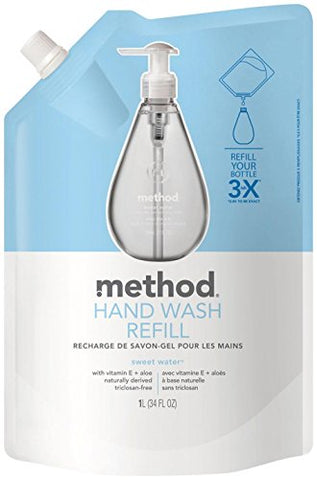 Method Gel Hand Wash Refill Pouch, Sweet Water, 34 Oz