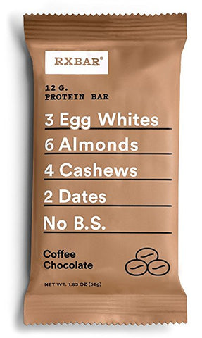RXBAR Whole Food Protein Bar, Coffee Chocolate, 12 Count