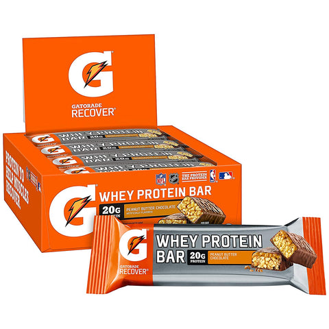 Gatorade Whey Protein Recover Bars, Peanut Butter Chocolate, 2.8 ounce bars (12