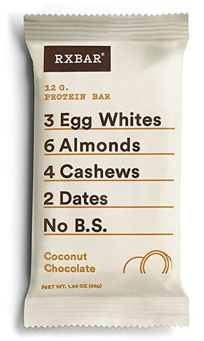 RXBAR Whole Food Protein Bar, Coconut Chocolate, 1.83 Ounce (Pack of 12)