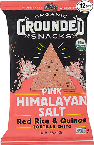 Lundberg Organic Grounded Snacks Pink Himalayan Salt Red Rice & Quinoa Chips