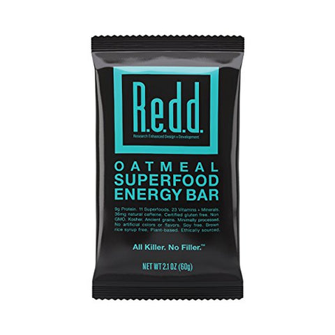Redd Gluten Free Vegan Superfood Energy Bar, Oatmeal, 12 Bars
