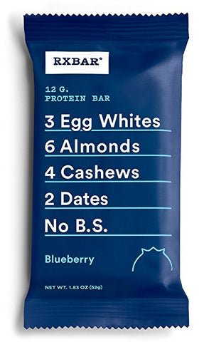 RXBAR Whole Food Protein Bar, Blueberry, 1.83 Ounce (Pack of 12)
