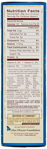 Blue Diamond Almond Nut-Thins Cracker Crisps, Original Almond, 4.25 Ounce