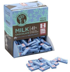 Equal Exchange Organic Milk Chocolate 41% Dark Minis with a Hint F Hazelnut