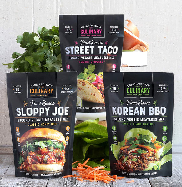 Urban Accents Sloppy Joe Plant Based Meatless Mix – Gluten Free Plant Based Protein & Seasoning Blend, 3-pack