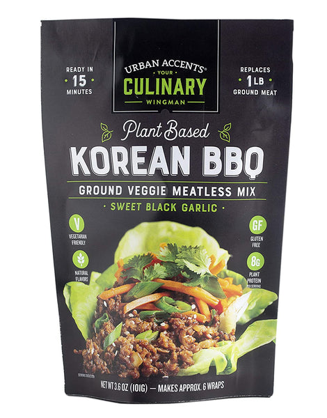 Urban Accents Plant Based Meatless Mixes – Gluten Free Plant Based Protein & Seasoning Blends – Vegetarian Korean BBQ Mix, Sloppy Joe Mix & Taco Mix