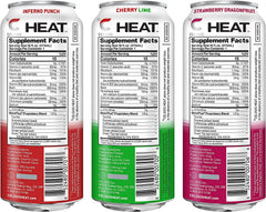CELSIUS HEAT Performance Energy Drink 3-Flavor Variety Pack #3, ZERO Sugar, 16oz. Can, 12 Pack