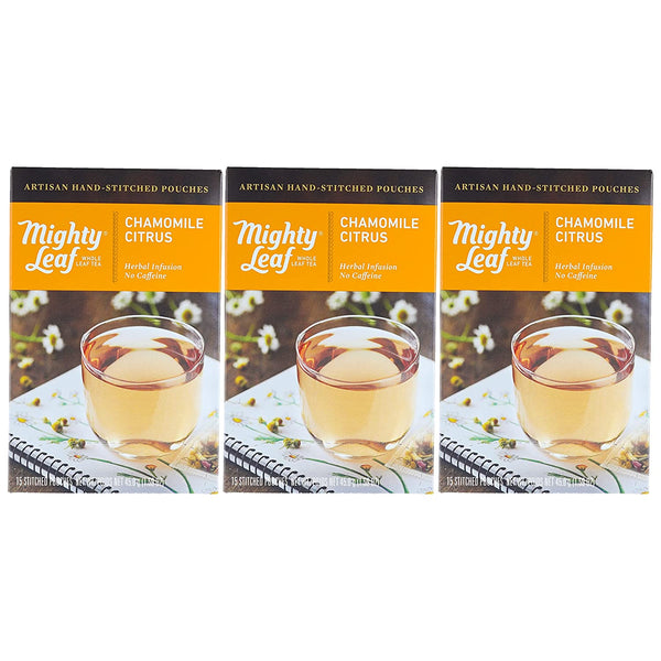 Mighty Leaf Tea Chamomile Citrus, 15-Count Whole Leaf Pouches (Pack of 3)