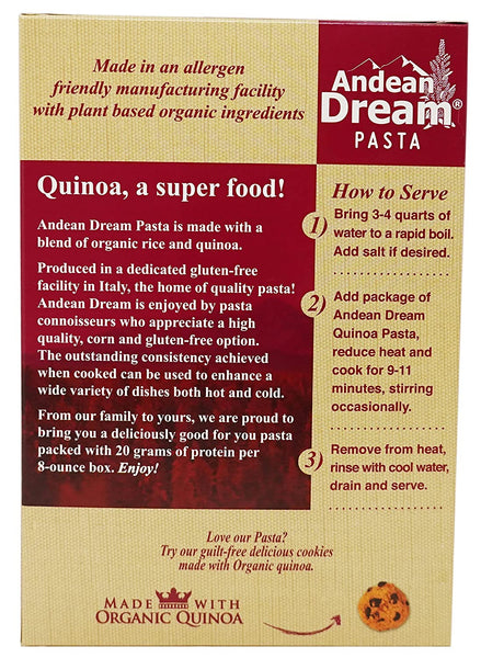 Andean Dream Organic Quinoa Fusilli Pasta, 8 Ounce -- 12 per case.12