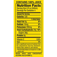 Mott's 100% Original Apple Juice, 32 Fluid Ounce Bottle