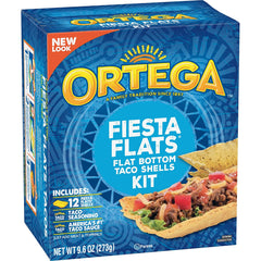 Ortega Taco Dinner Kit, Fiesta Flats Tacos, 12 Count