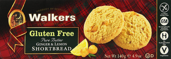 Walkers Shortbread Gluten-Free Ginger and Lemon Shortbread, 4.9 Ounce