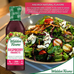 Walden Farms Raspberry Vinaigrette Dressing, 12 oz. Bottle, Fresh 0g Net Carbs Salad Topping and Sugar Free Condiment, Keto and Kosher, Natural Sweet Tangy Flavor, 2 Pack